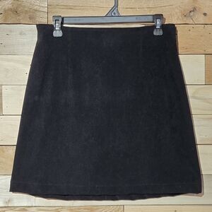 Black Velvet A-Line Mini Skirt Small Fully Lined Back Zip 90s Y2K Classic